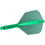 K,Flex Green No6 One Piece Flight by Target angled view highlighting the product design and profile.