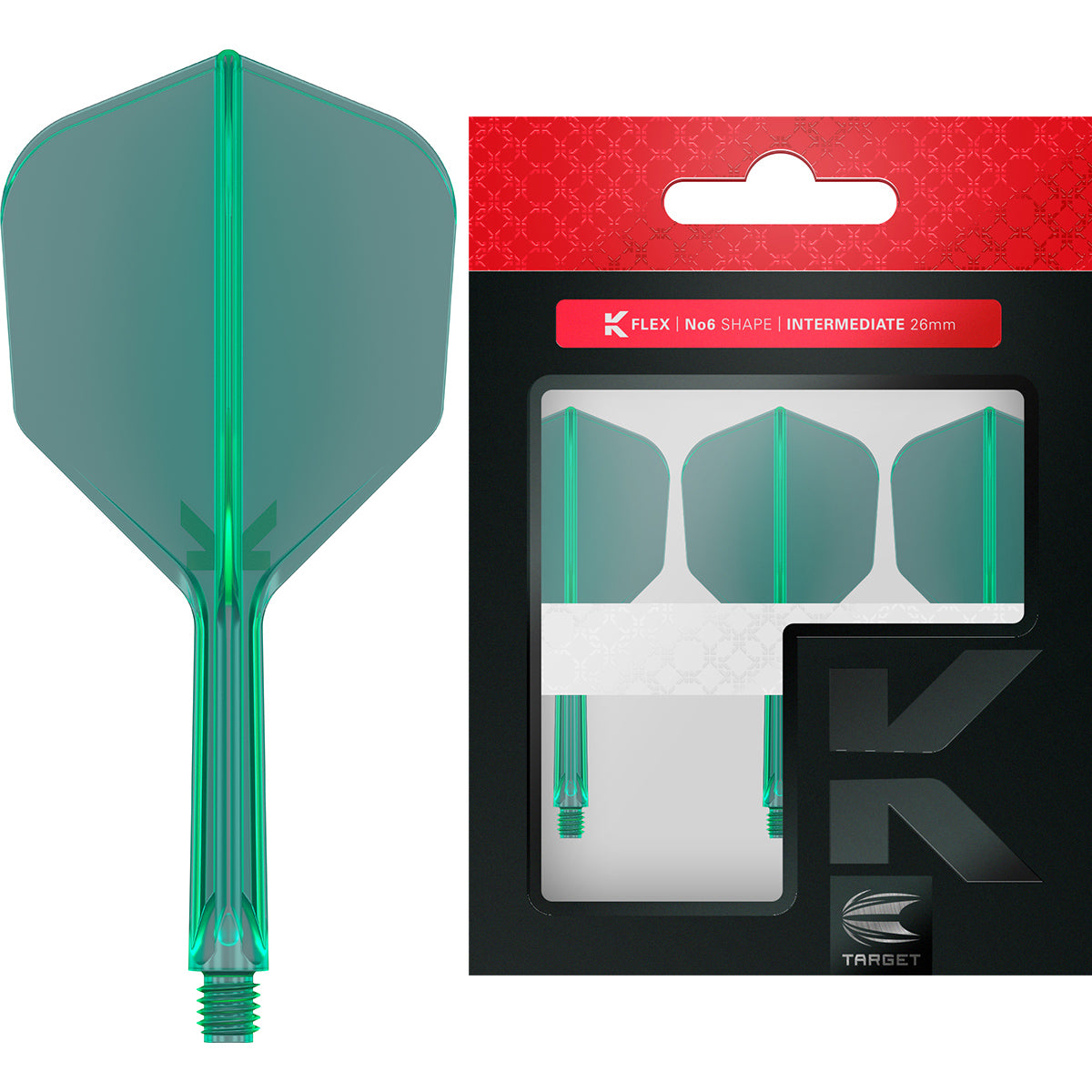 K,Flex Green No6 One Piece Flight by Target image showing the retail packaging.