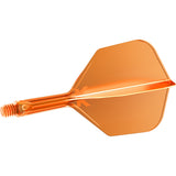 K,Flex Neon Orange No6 One Piece Dart Flights by Target angled view highlighting the product design and profile.