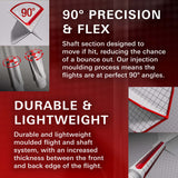 K,Flex Neon Orange No6 One Piece Dart Flights by Target promotional graphic highlighting the key features and performance benefits.