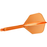 K,Flex Neon Orange No6 One Piece Dart Flights by Target angled view highlighting the product design and profile.