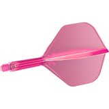 K,Flex Neon Pink No2 One Piece Dart Flights by Target angled view highlighting the product design and profile.
