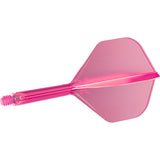K,Flex Neon Pink No2 One Piece Dart Flights by Target angled view highlighting the product design and profile.