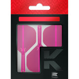K,Flex Neon Pink No2 One Piece Dart Flights by Target image showing the retail packaging.
