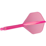 K,Flex Neon Pink No2 One Piece Dart Flights by Target angled view highlighting the product design and profile.