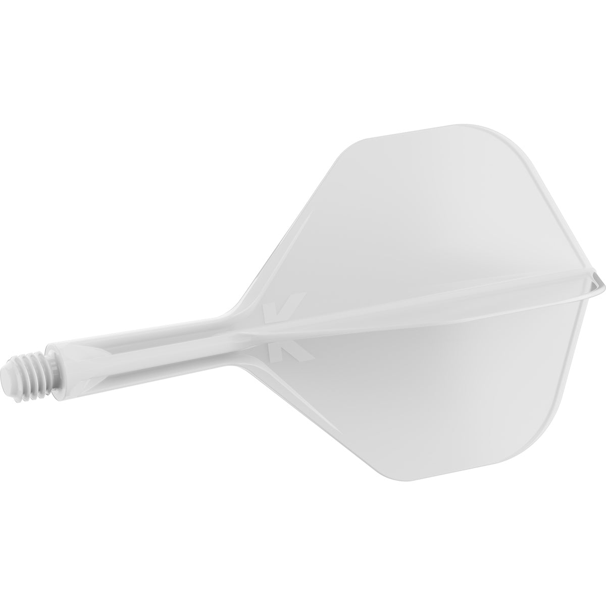 K,Flex White No2 One Piece Flight by Target angled view highlighting the product design and profile.