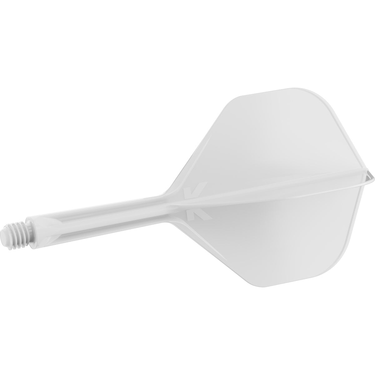 K,Flex White No2 One Piece Flight by Target angled view highlighting the product design and profile.