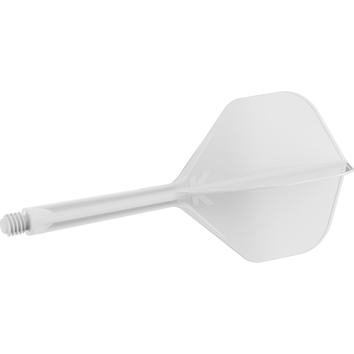 K,Flex White No2 One Piece Flight by Target angled view highlighting the product design and profile.