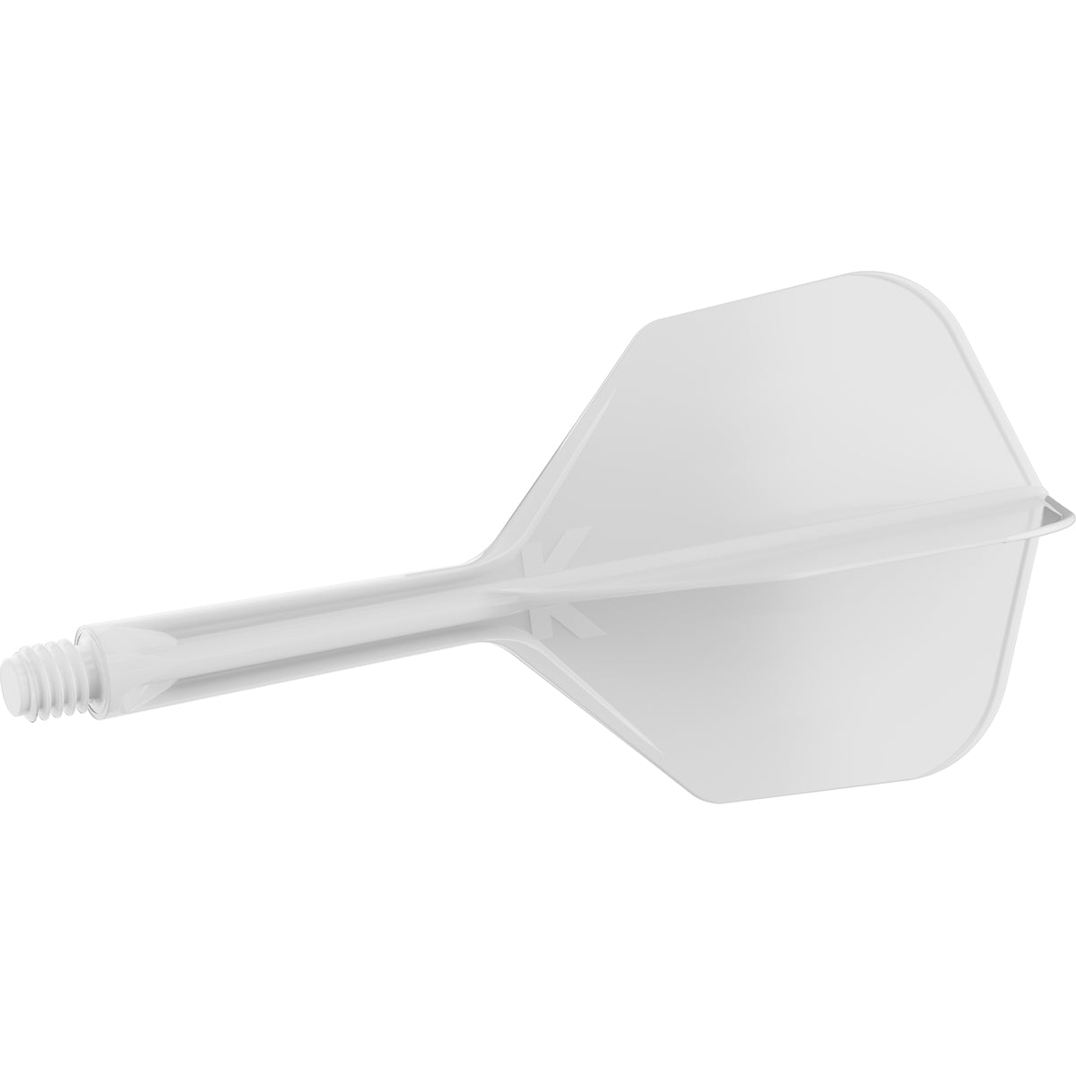 K,Flex White No6 One Piece Flights by Target angled view highlighting the product design and profile.