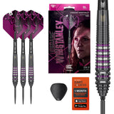 Lorraine Winstanley G2 SP Steel Tip Darts main product image showing the darts, packaging, flights, shafts, and included accessories