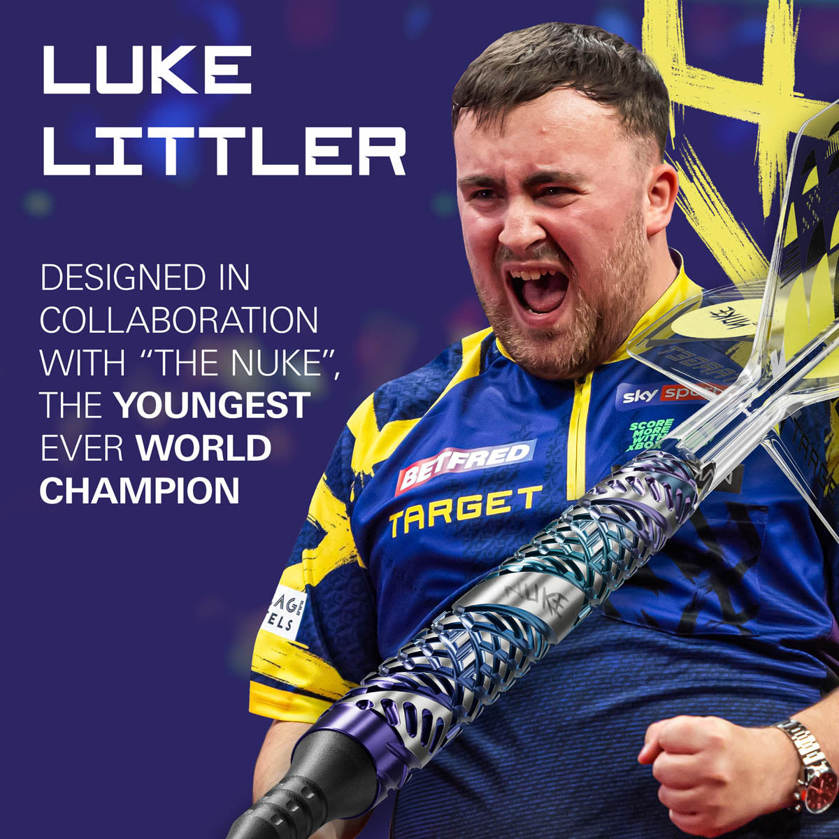 Luke Littler Edge player branding image featuring signature styling and premium Target performance design