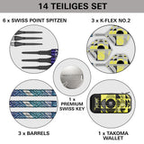 Luke Littler Edge Soft Tip Darts contents image displaying everything included inside the box