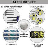 Luke Littler Edge Soft Tip Darts contents image displaying everything included inside the box