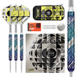 Luke Littler Edge SP Steel Tip Darts main product image showing the darts, packaging, flights, shafts, and included accessories