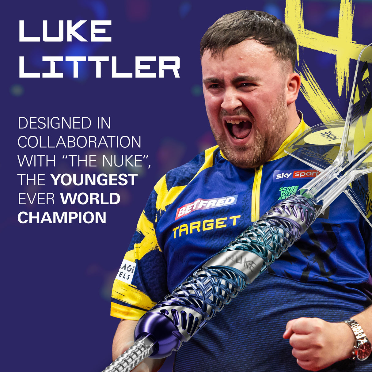 Luke Littler Edge player branding image featuring signature styling and premium Target performance design