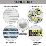 Luke Littler Edge Steel Tip Darts contents image displaying everything included inside the box