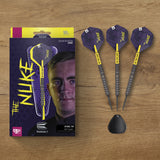 Luke Littler SP Steel Tip Darts lifestyle image showing the darts in a premium playing environment