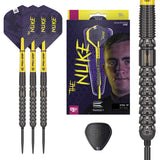 Luke Littler SP Steel Tip Darts main product image showing the box, darts, flights, shafts, and included accessories