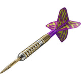 Luke Littler G1 Prodigy SP Steel Tip Darts close up angle image highlighting the barrel grip and detailed machining