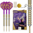 Luke Littler G1 Prodigy SP Steel Tip Darts main product image showing the darts, presentation box, flights, shafts, and supplied accessories