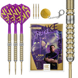 Luke Littler G1 Prodigy SP Steel Tip Darts main product image showing the darts, presentation box, flights, shafts, and supplied accessories