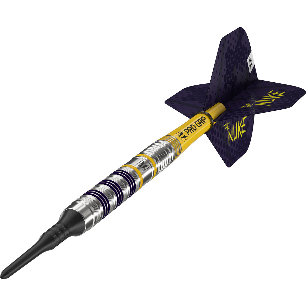 Luke Littler Loadout Soft Tip Darts close up image highlighting the barrel grip texture and precision machining detail