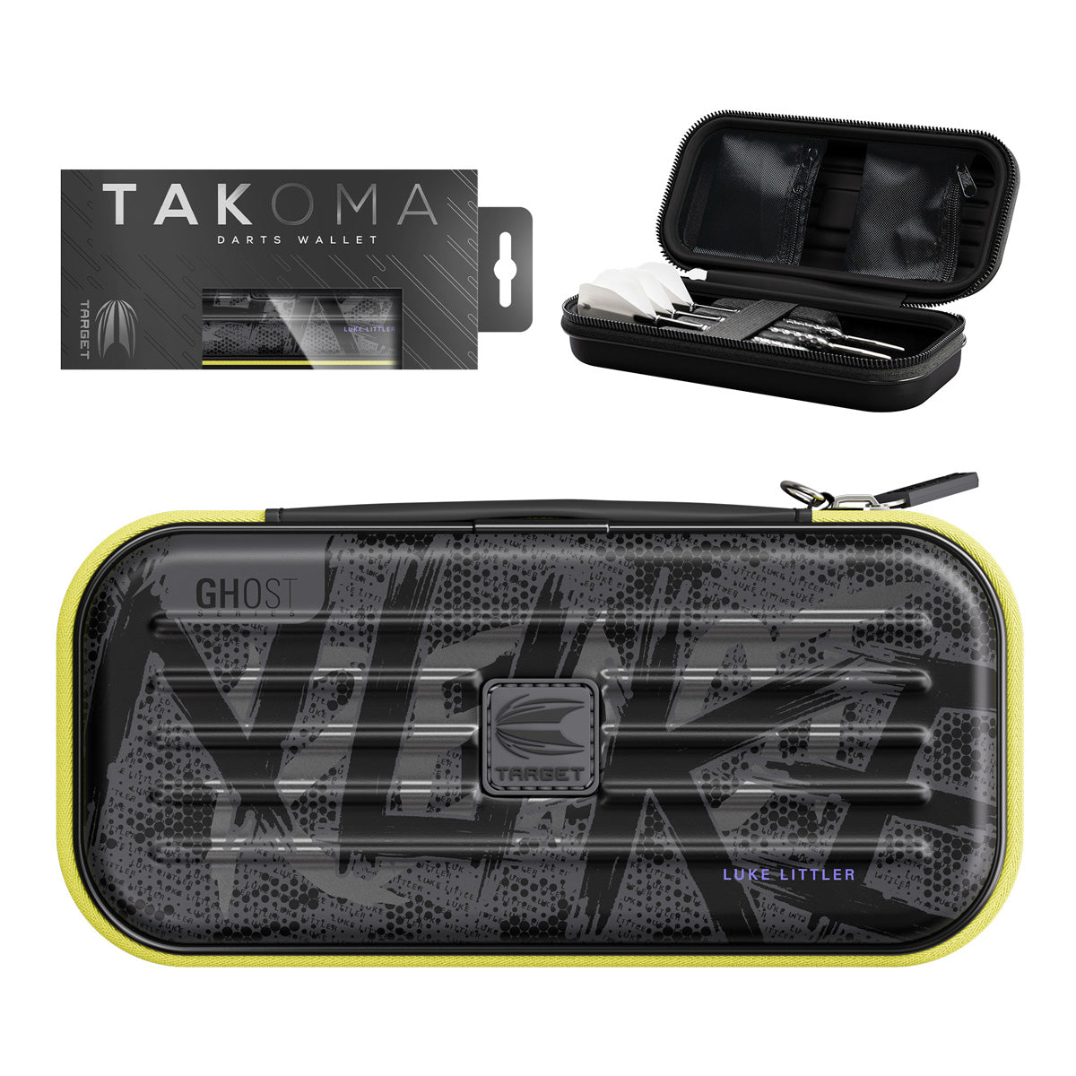 Target Luke Littler Takoma Ghost Dart Case main product image showing the case and included contents