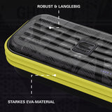 Target Luke Littler Takoma Ghost Dart Case image highlighting the external materials, zip, handle, branding, and protective construction