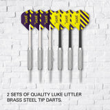 Luke The Nuke Littler Dartboard Set by Target close up image highlighting the darts that are included in the set 