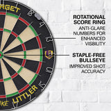Luke The Nuke Littler Dartboard Set by Target image highlighting the number ring and the staple free bullseye