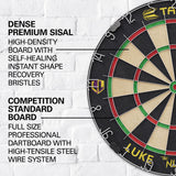 Luke The Nuke Littler Dartboard Set by Target close up image highlighting the sisal fibre construction and playing surface