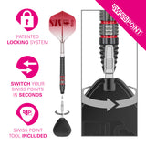 Nathan Aspinall Asp 95K Swiss Point demonstration image showing the interchangeable point system in use
