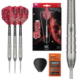Nathan Aspinall G1 SP Steel Tip Darts main product image showing the darts, packaging, flights, shafts, and included accessories