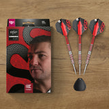 Nathan Aspinall G2 SP Steel Tip Darts lifestyle image showing the darts in a premium playing environment
