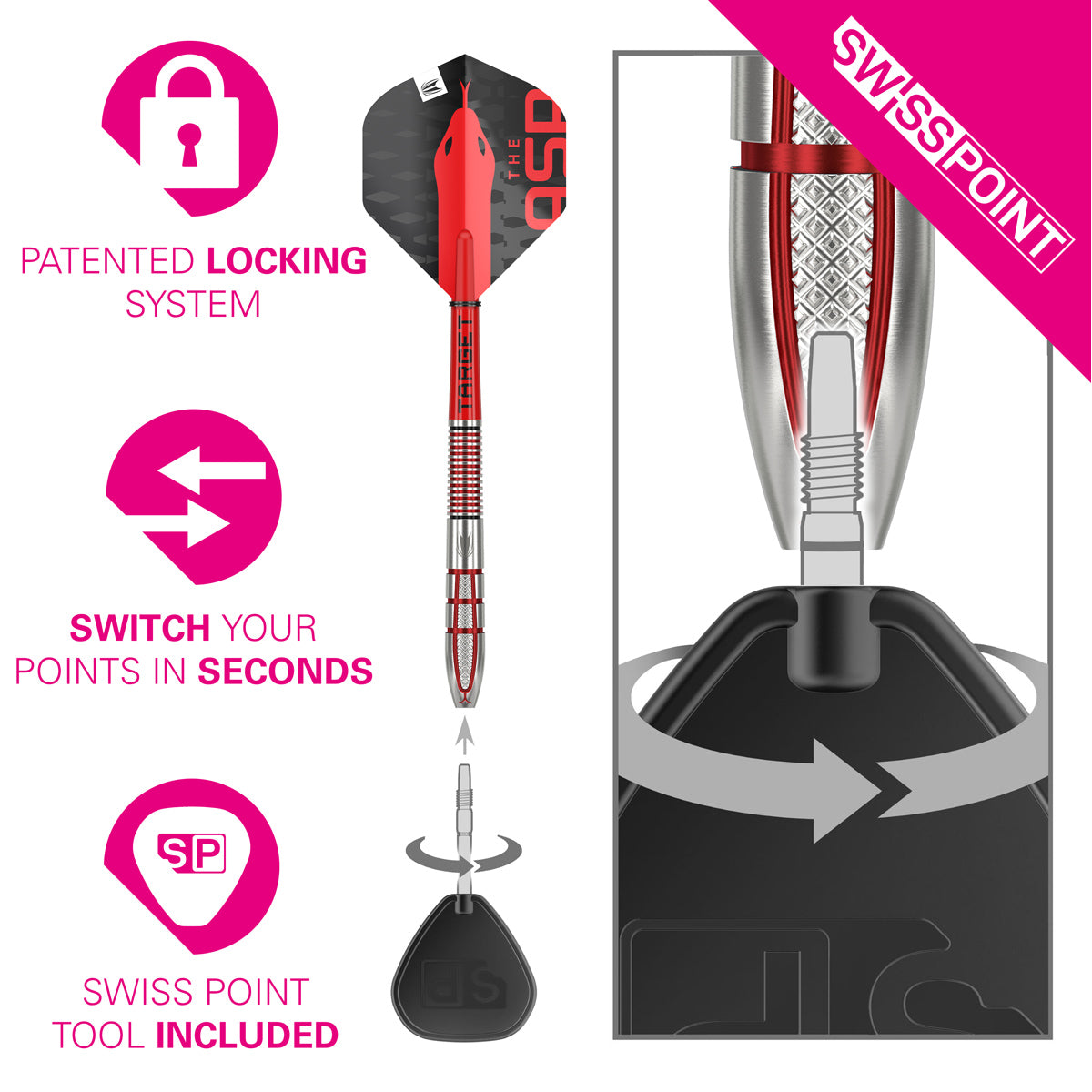 Nathan Aspinall G2 95% Tungsten SP Steel Tip Darts by Target