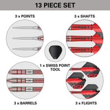 Nathan Aspinall G2 SP Steel Tip Darts what’s included image showing all items supplied inside the box