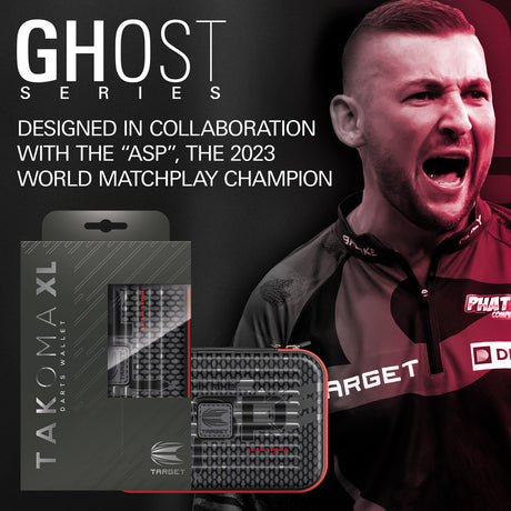 Target Nathan Aspinall Takoma Ghost XL Dart Case outer box image showing the retail packaging and branding