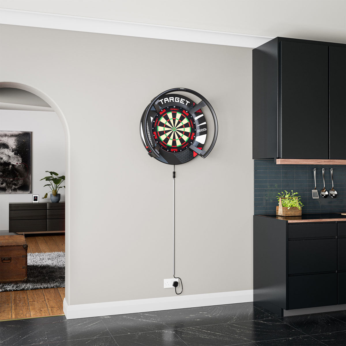 Target Patterned Notched Dartboard Surround