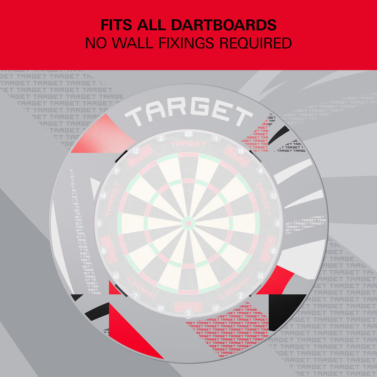 Target Patterned Notched Dartboard Surround