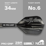 Phil Taylor 8ZERO Black S1 darts flight and shaft specifications image displaying the included setup configuration