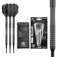 Phil Taylor 8ZERO Black S1 Soft Tip Darts main product image showing the darts, packaging, flights, shafts, and included accessories