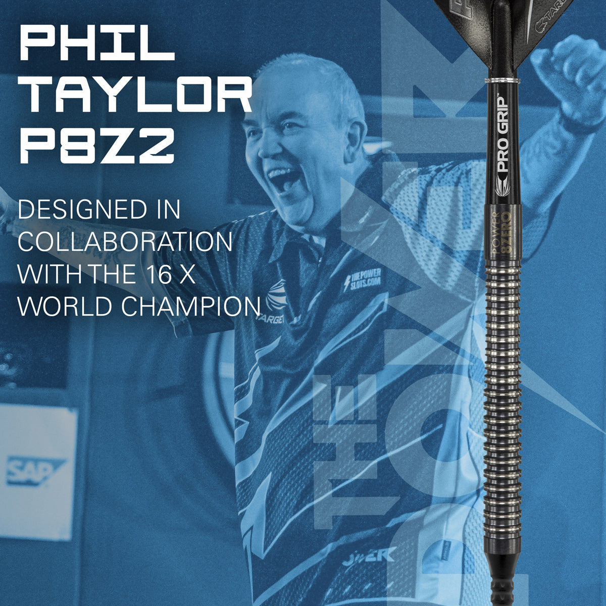 Phil Taylor 8ZERO Black S1 player branding image featuring signature styling and modern Target performance design