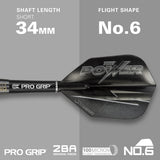 Phil Taylor 8ZERO Black S1 darts flight and shaft specifications image displaying the included setup configuration
