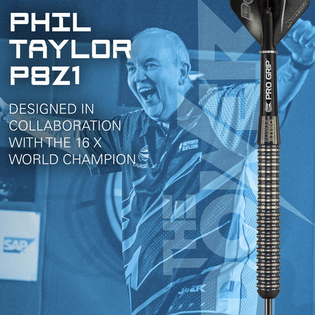 Phil Taylor 8ZERO Black S1 player branding image featuring signature styling and modern Target performance design
