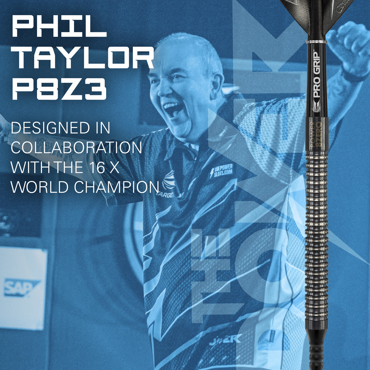 Phil Taylor 8ZERO Black S2 player branding image featuring signature styling and modern Target performance design