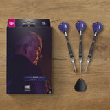 Phil Taylor Power 9Five G10 darts lifestyle image featuring a premium darts setup and modern playing environment