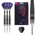Phil Taylor Power 9Five G10 Steel Tip Darts main product image showing the darts, packaging, flights, shafts, and included accessories