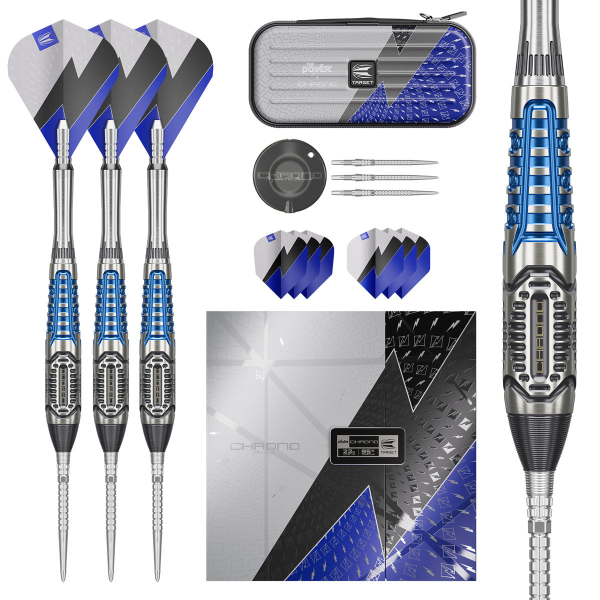Target Phil Taylor Power Chrono Swiss Point 95% Tungsten Steel Tip Darts