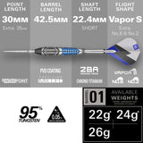 Target Phil Taylor Power Chrono Swiss Point 95% Tungsten Steel Tip Darts