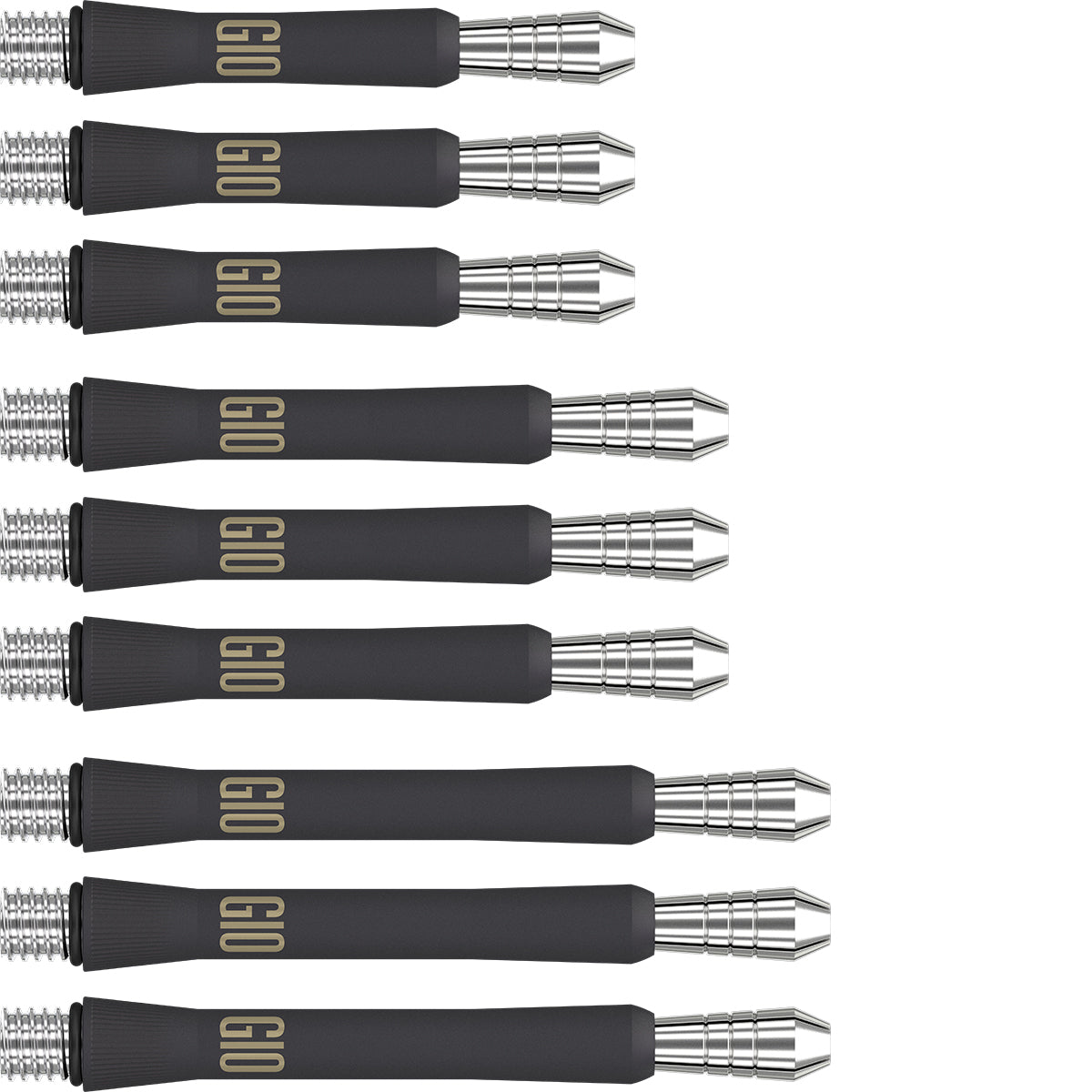 Phil Taylor Power Titanium G10 Black Dart Stems Shafts main product image showing the shafts, packaging, and included contents